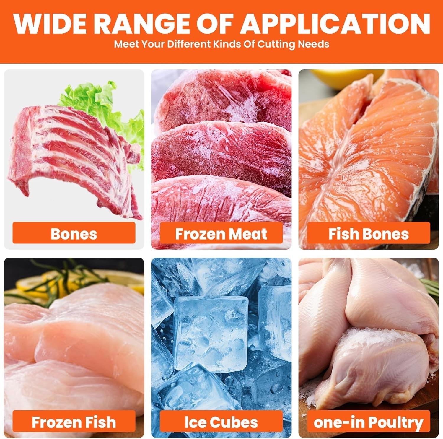 1000W Electric Bone & Meat Saw Machine Frozen Meat Cutter for butcher 8 Blades