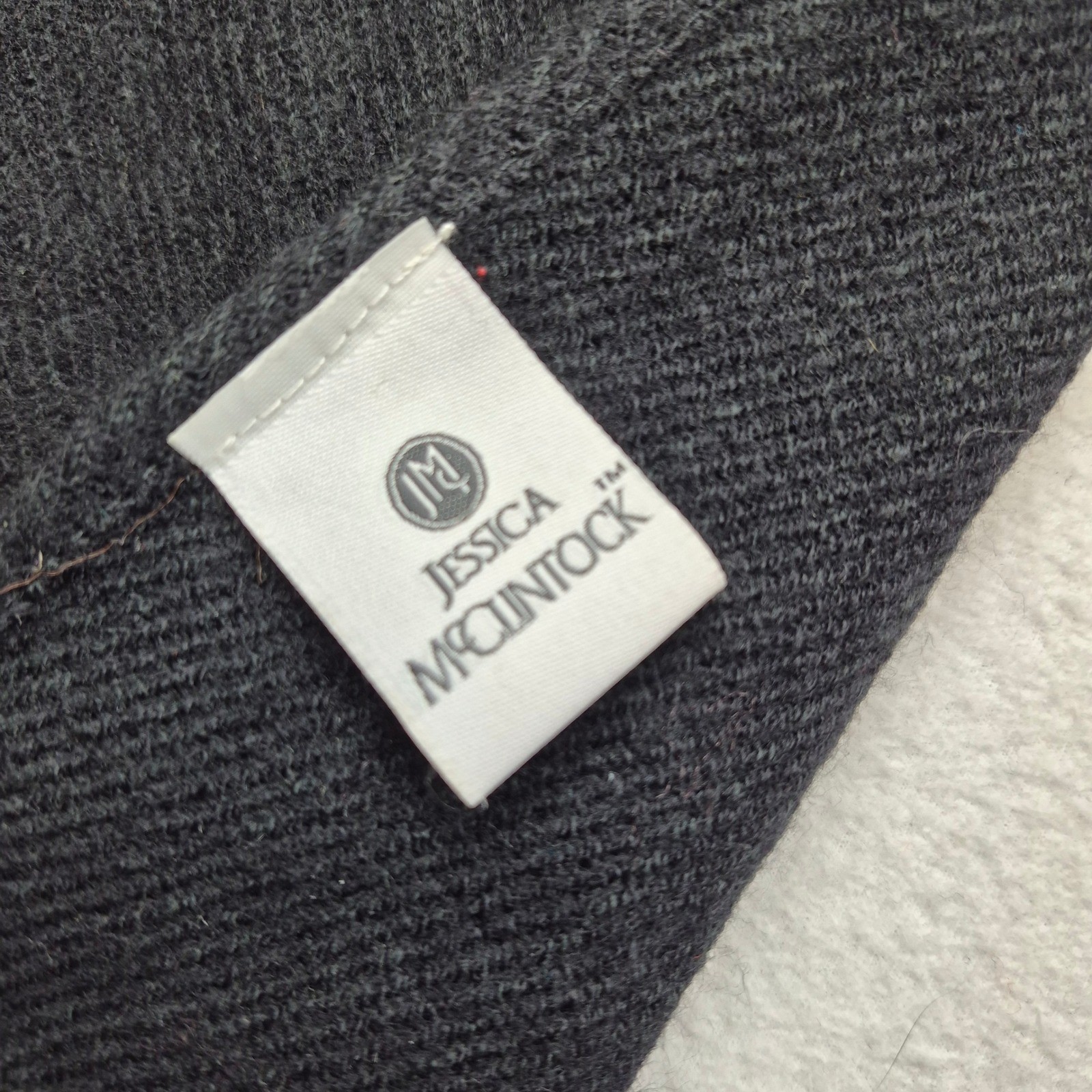 Jessica McClintock Faux Fur Trimmed Shawl Wrap Scarf Black Red Fringe One Size