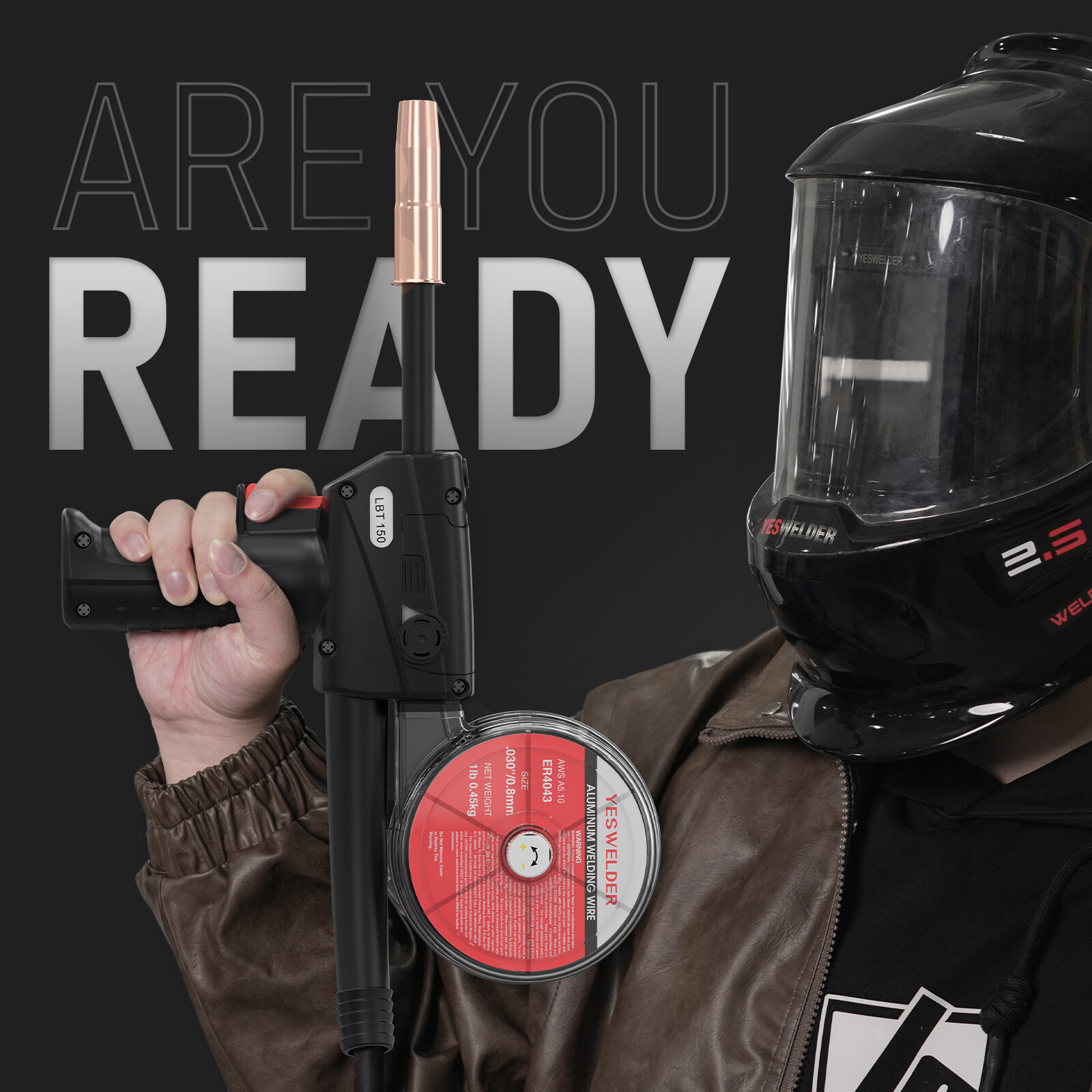 Spool Gun 150A 10ft Euro Connection MIG-205DS (PRO)/MIG-185DS Tweco Torch Head