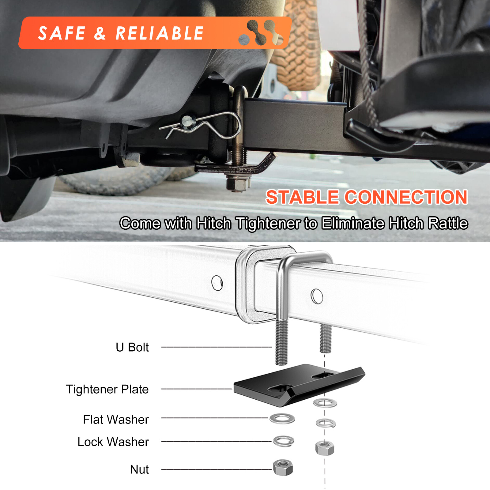 MeeFar Hitch Mount Cargo Carrier 53"x19"x5.5" Tail Basket & Waterproof Bag Combo