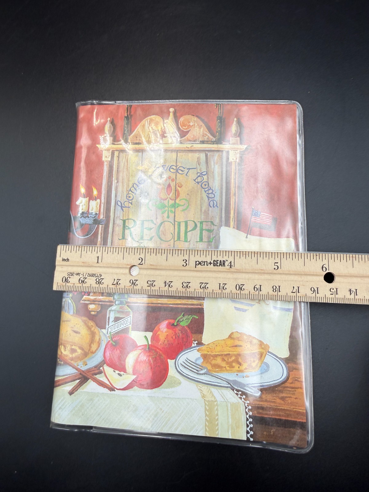Vtg Russell Bushee Home Sweet Home Recipe Book Plastic Clear Cover w/Blank Cards