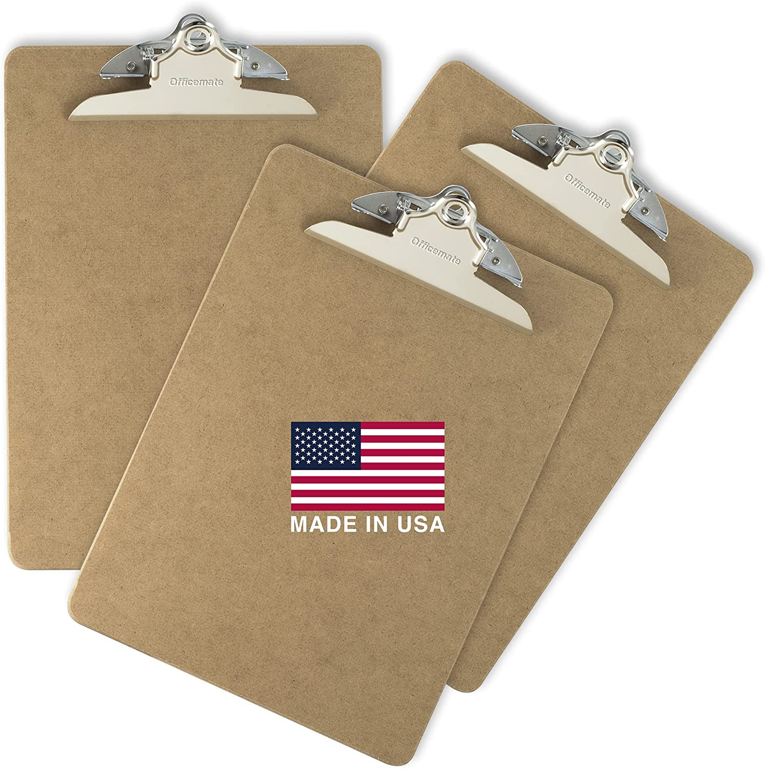 Recycled Wood Clipboard, Letter Size, 9" x 12.5" with 6" Clip, 3 Pack (83133),Br