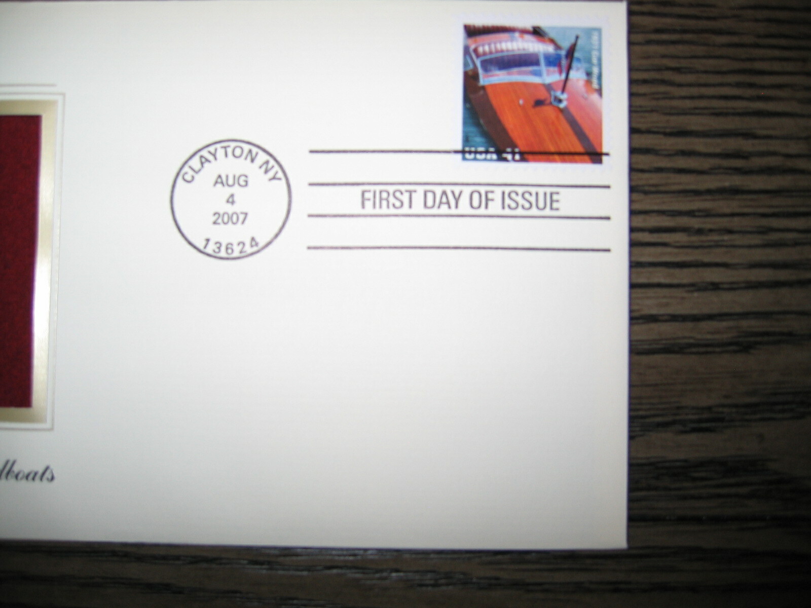 2007 Vintage Mahogany Speedboats 1931 Gar Wood replica Golden Cover Stamp