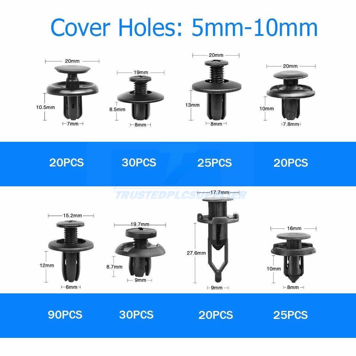 650Pcs Car Retainer Auto Fasteners Push Trim Plastic Clips Pin Rivet Bumper Kit