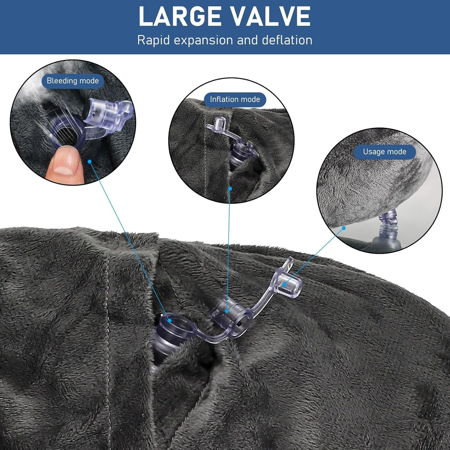 1 PcsInflatable Travel Pillows for Sleeping Airplane Inflatable Neck Pillow for