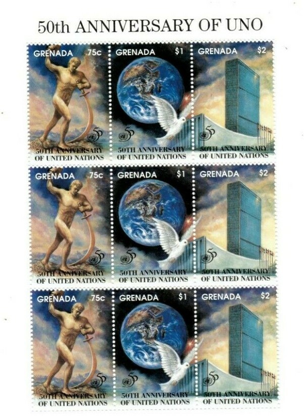 Grenada 1995 - U.N. 50th Anniversary - Sheet Of 9 Stamps - Scott #2428 - MNH