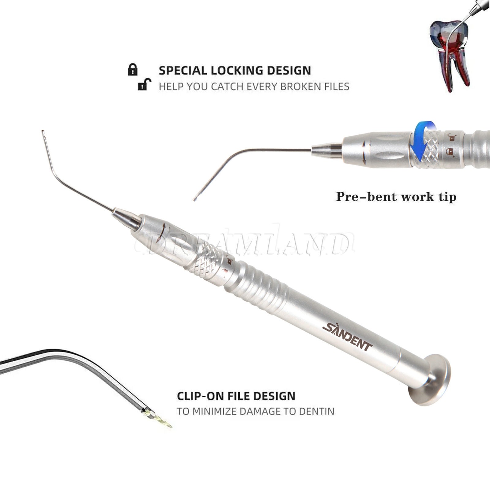 Dental Broken File Extractor Endodontic File Removal System Kit Endo Root Canal