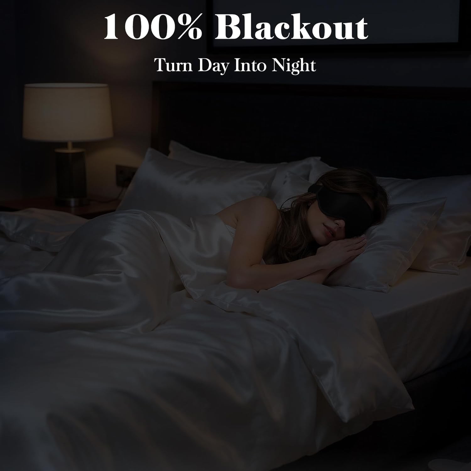 3D Eye Mask Sleep Mask for Men & Women, 100% Pressure-Free & Light Block- Black