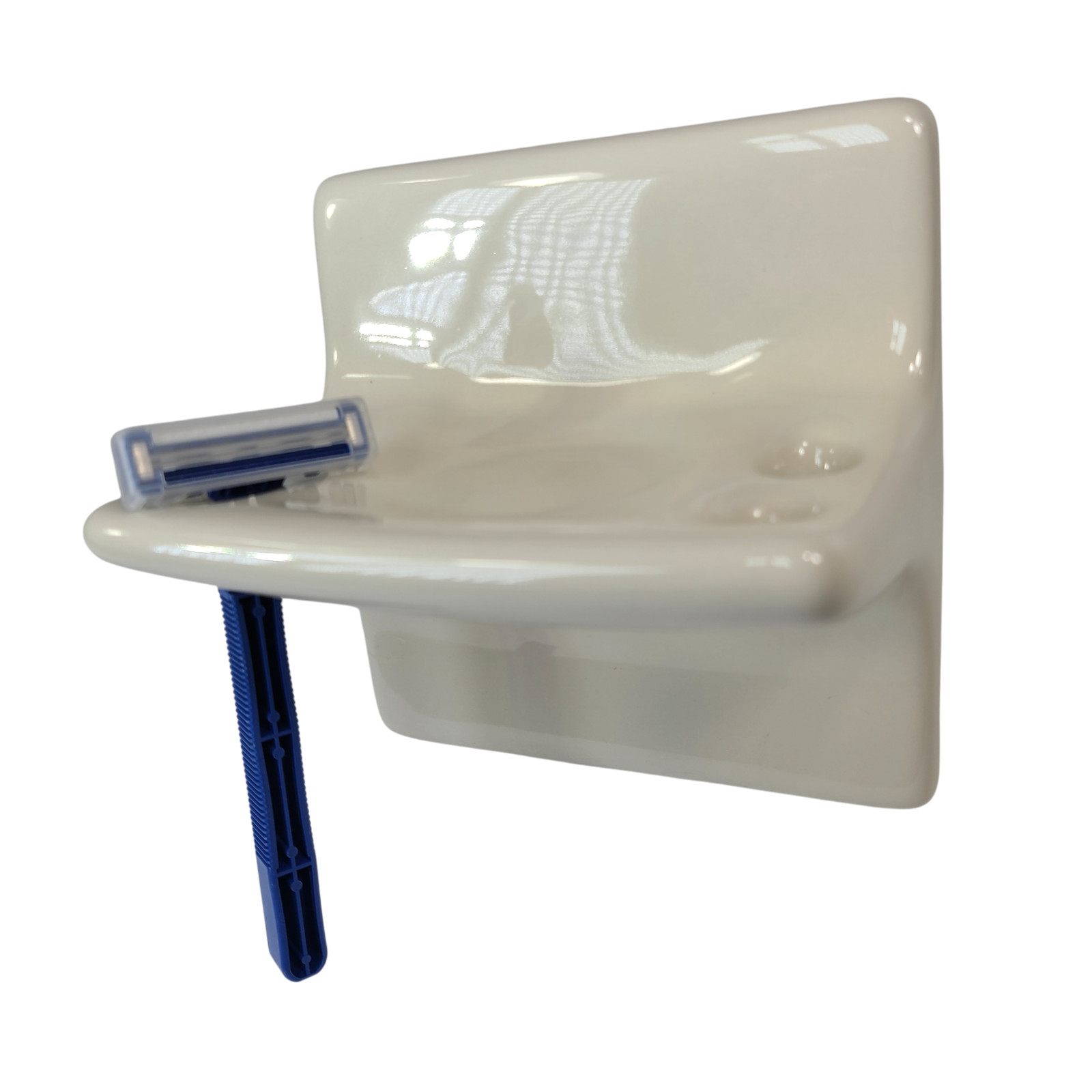 Vintage Beige Bone Almond Ceramic Tile Toothbrush Holder Tumbler Cup Tray Retro