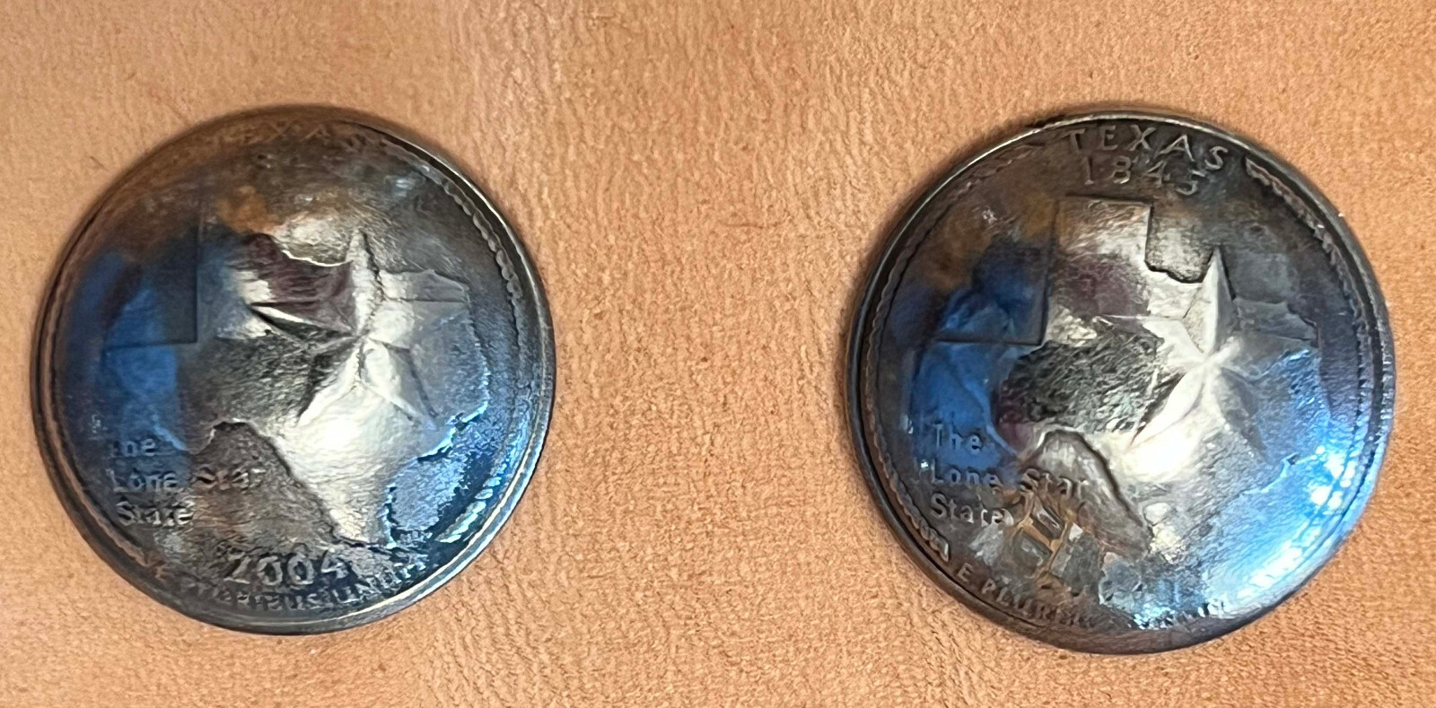 TEXAS BIT END HEADSTALL COIN STYLE BUTTON CONCHOS 7/8"