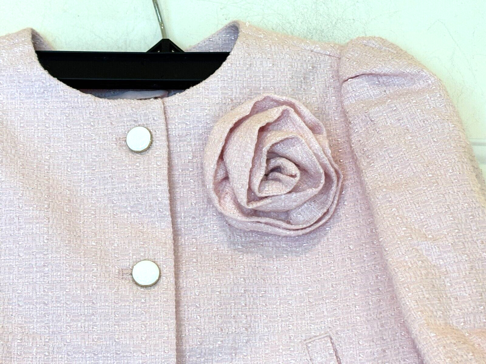 Janie and Jack Coat Sparkly Pink Jacket Size 5 6 NEW $174 Value