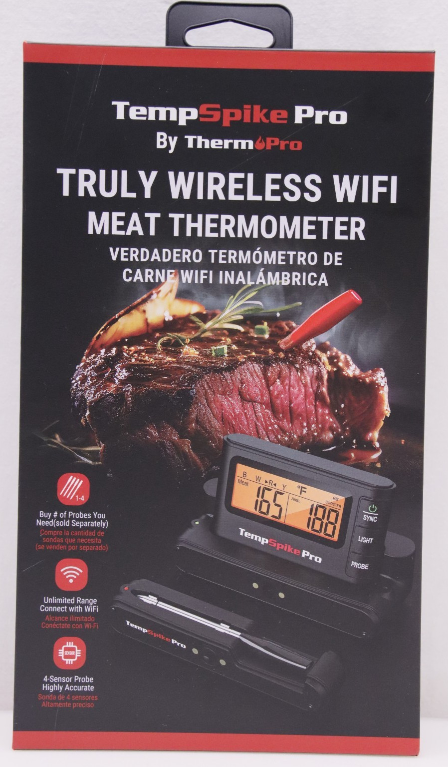 Temp Spike Pro TP980W Wireless WiFi Meat Thermometer - Brand New