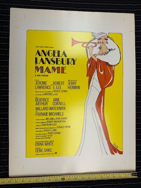 ANGELA LANSBURY MAME UNCUT POSTER VINTAGE 20''x26'' RARE