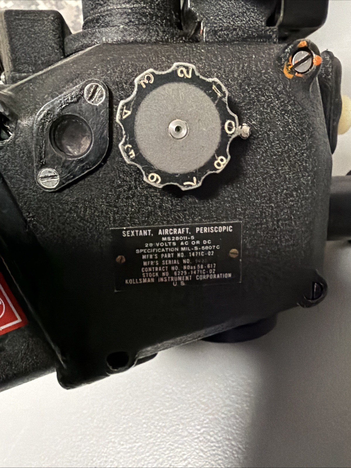 Antique Military Issue Kollsman Aircraft Periscopic Periscope Sextant & Case #03