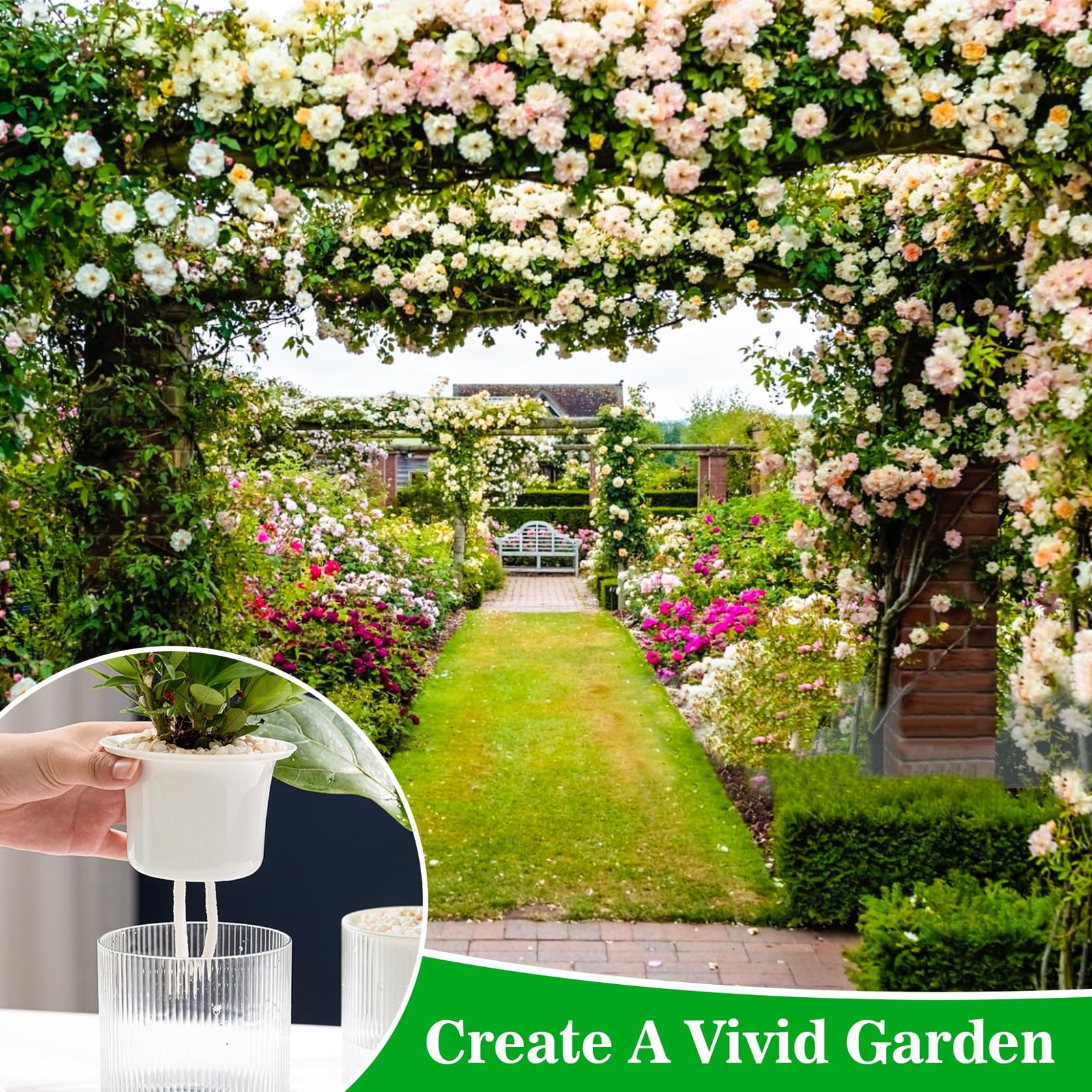 50ft Self Watering Rope for Plants Wicking Cord DIY Garden Orchid Tomato Pot