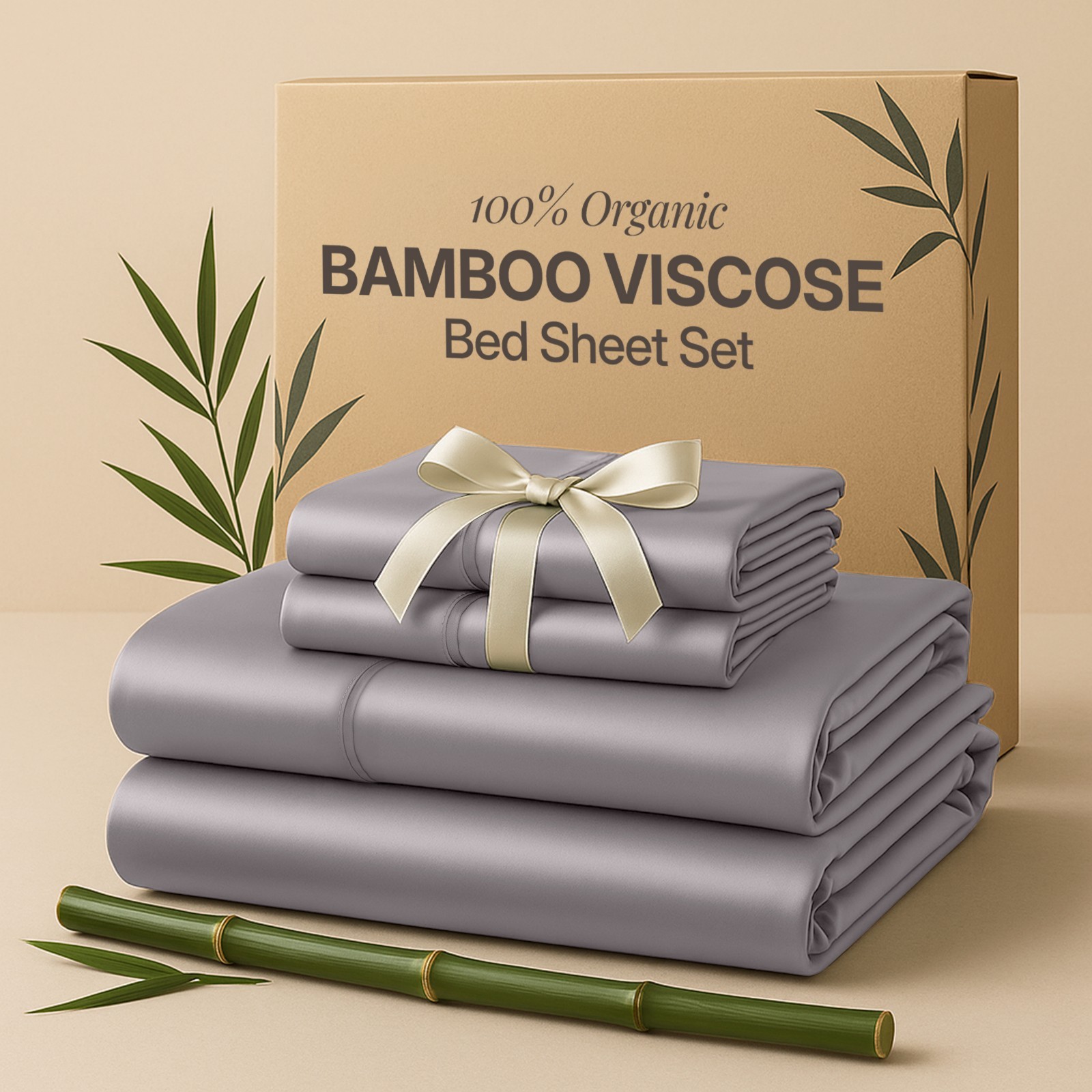 4PC Sheet Set 100% Bamboo Viscose Cooling Deep Pocket Luxury Soft Bed Sheets