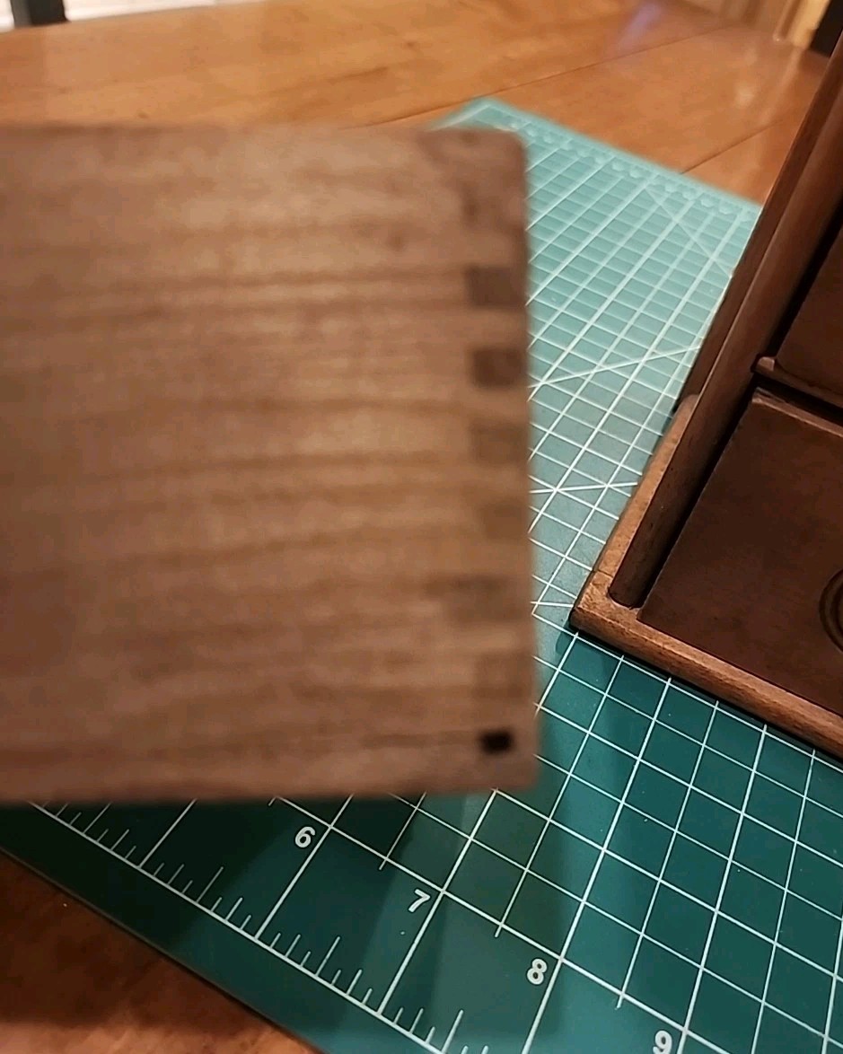 ANTIQUE PRIMITIVE HANGING SPICE CABINET w/ 8 STENCILED DRAWERS - gw!