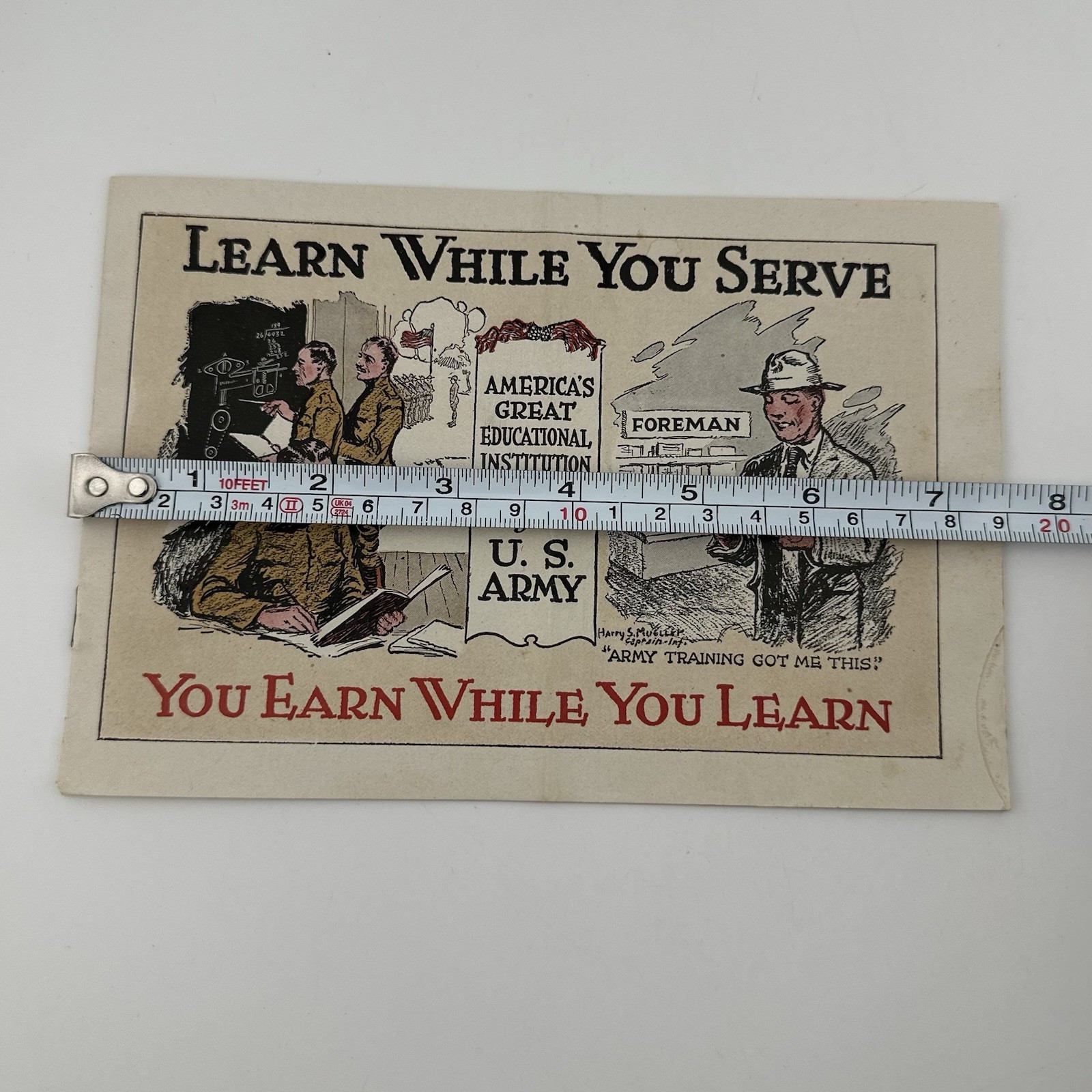 Vintage WWI US Army Propaganda Booklet Recruiting Brochure WW1 Learn Serve