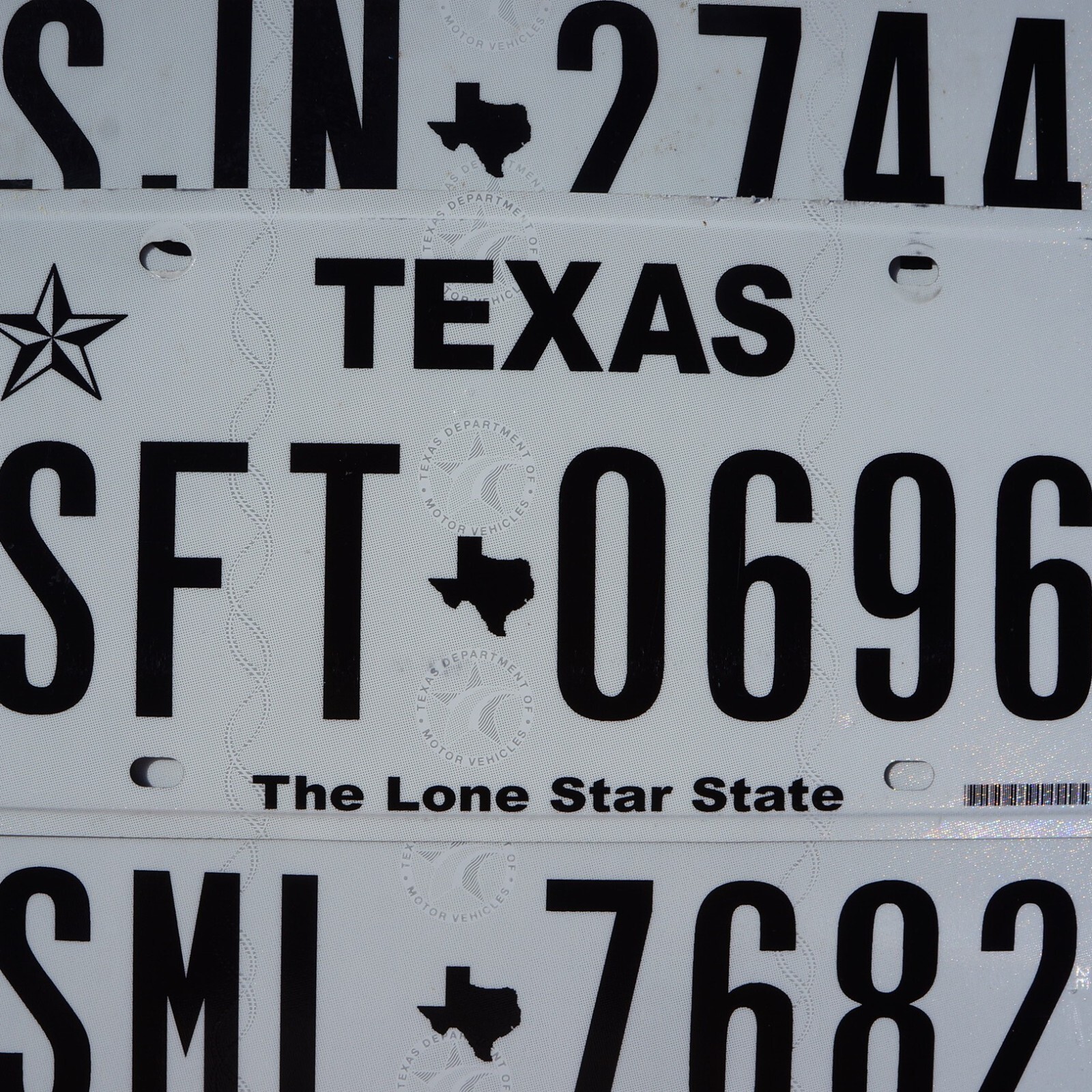 One Random TEXAS LICENSE PLATE - The Lone Star State White License Plate Tags