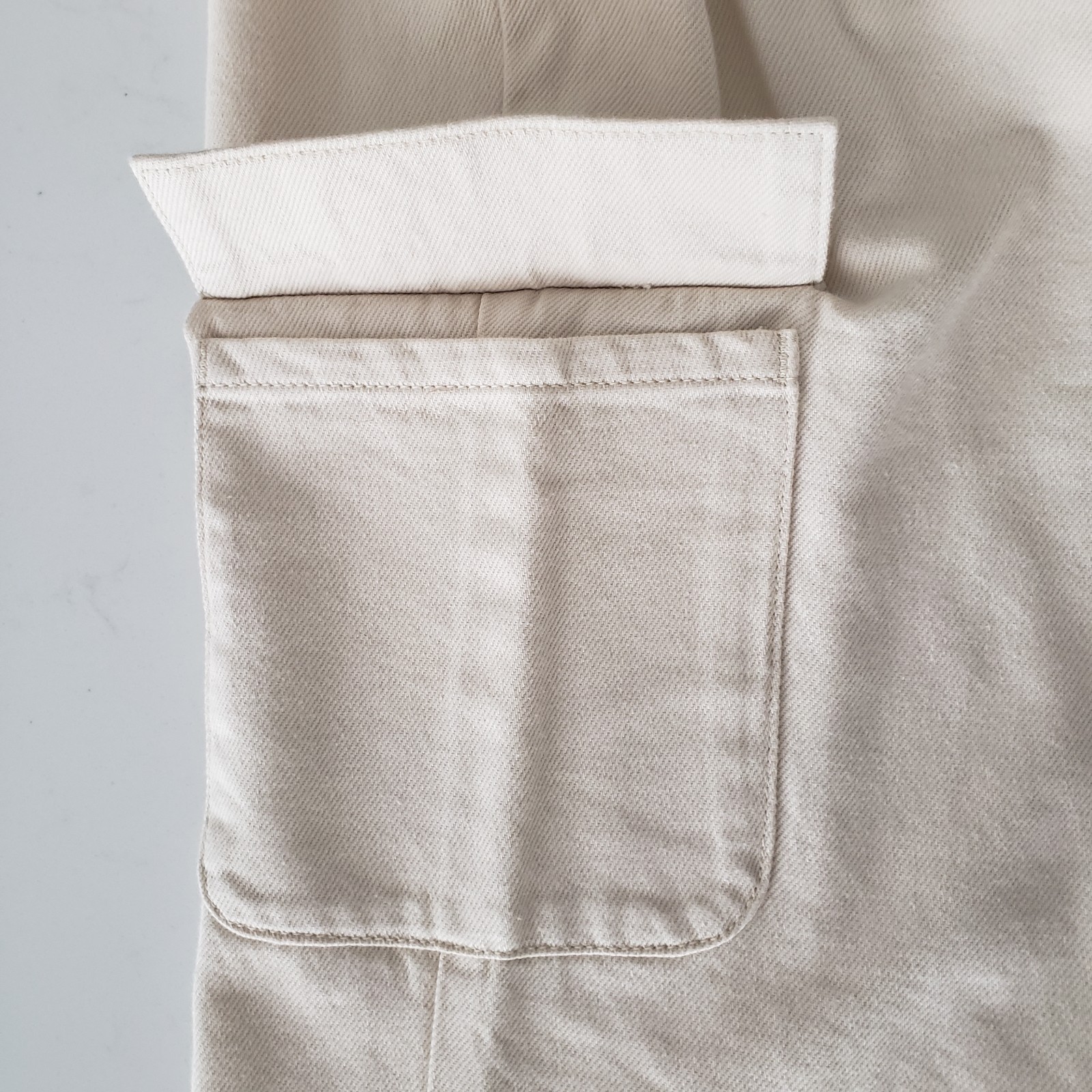 Marc New York Jeans Womens Size 4 Cargo Ecru Denim Cotton High Rise Wide Leg NWT