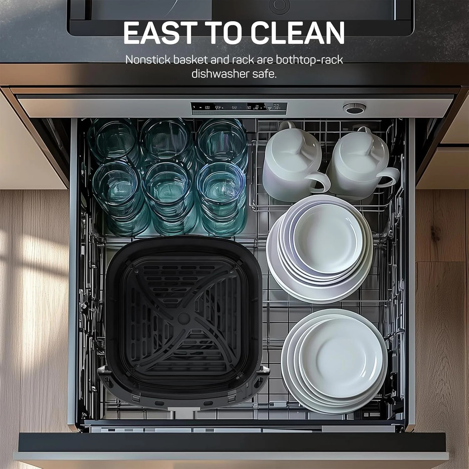 Air Fryer, 6-Quart Smart Air Fryer, 12-in-1 Functions - Air Fry, Roast, Reheat,