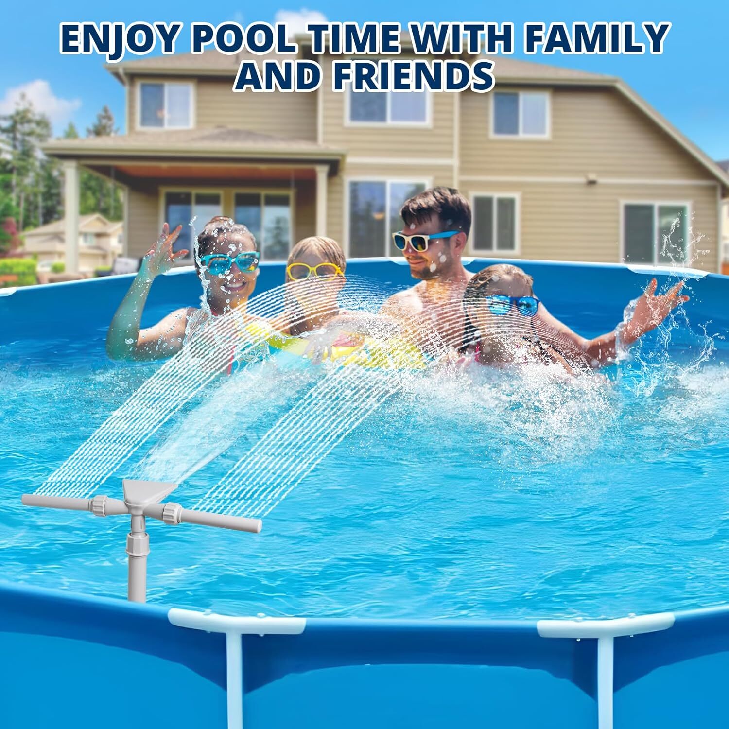 Pool Fountain Dual Spray Waterfall for Above & In-Ground Pools