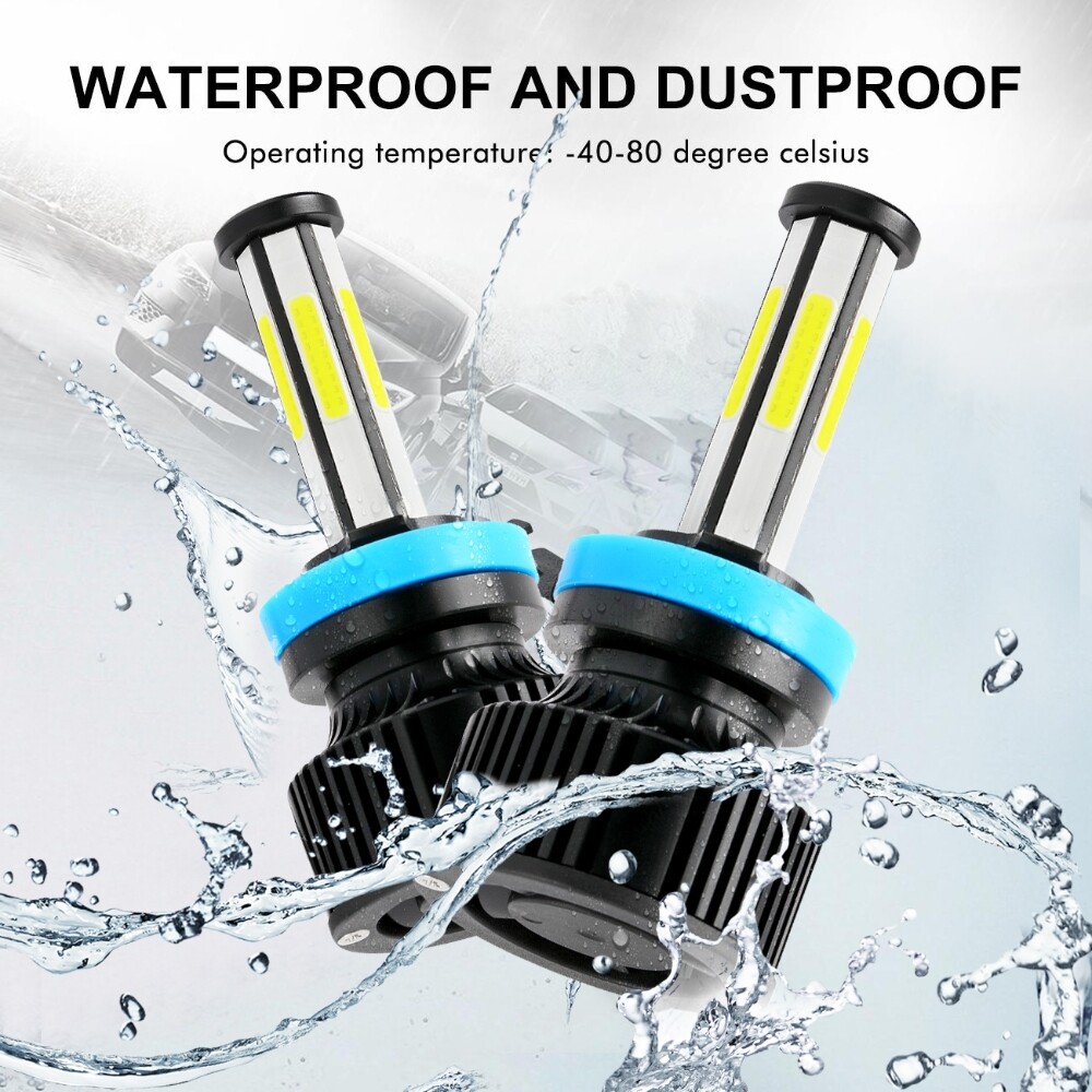 6-sides H11/H9/H8 LED Headlight High/Low Beam Bulbs Super Bright 6500K 3600000LM
