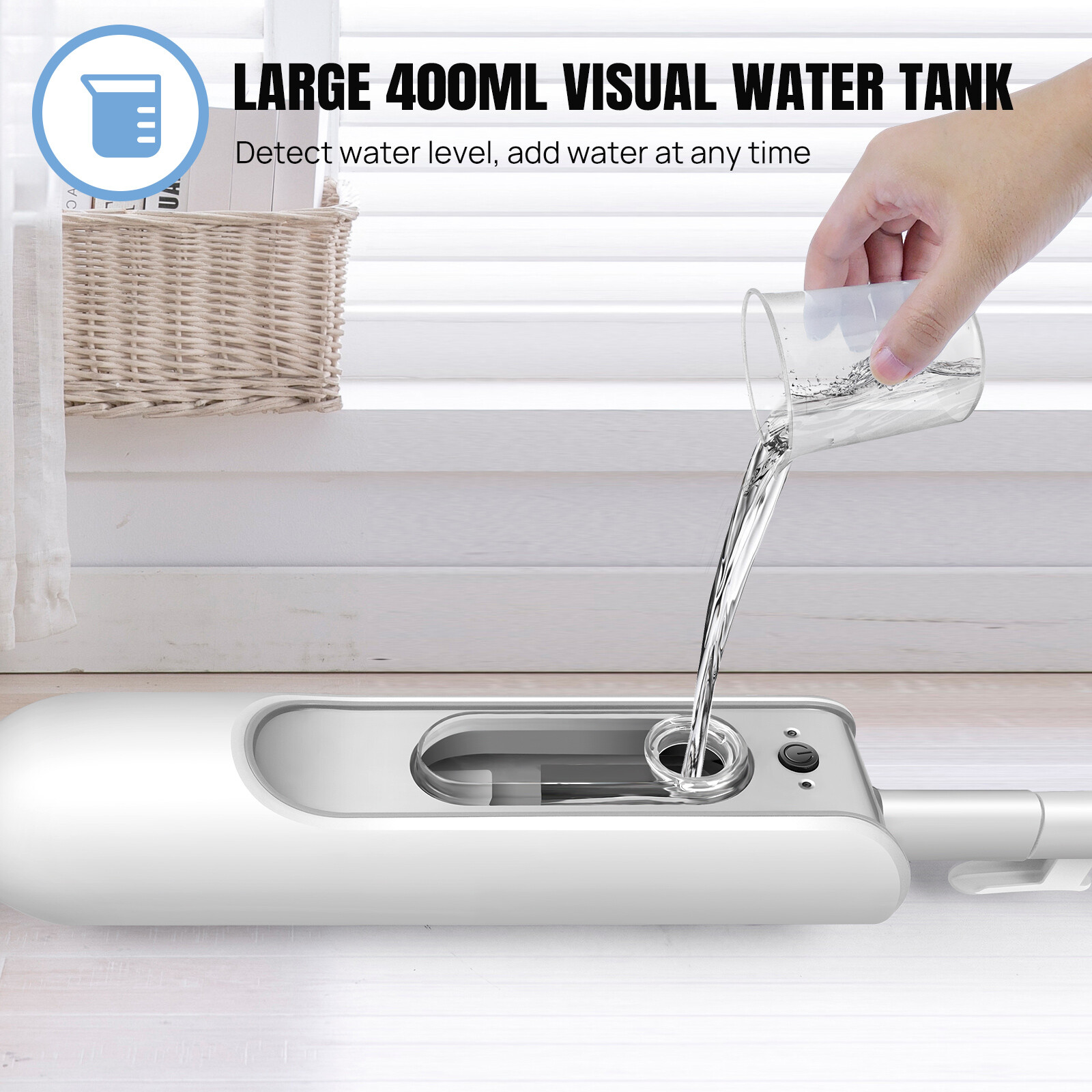 3500W Steam Mop Hard Wood Floor Cleaner 2 Speed with 2 Pcs Pads and Water Tank