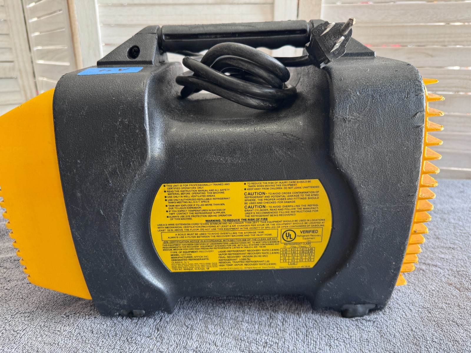 Used - Appion G5 TWIN Twin Cylinder Recovery Unit (LotA4)