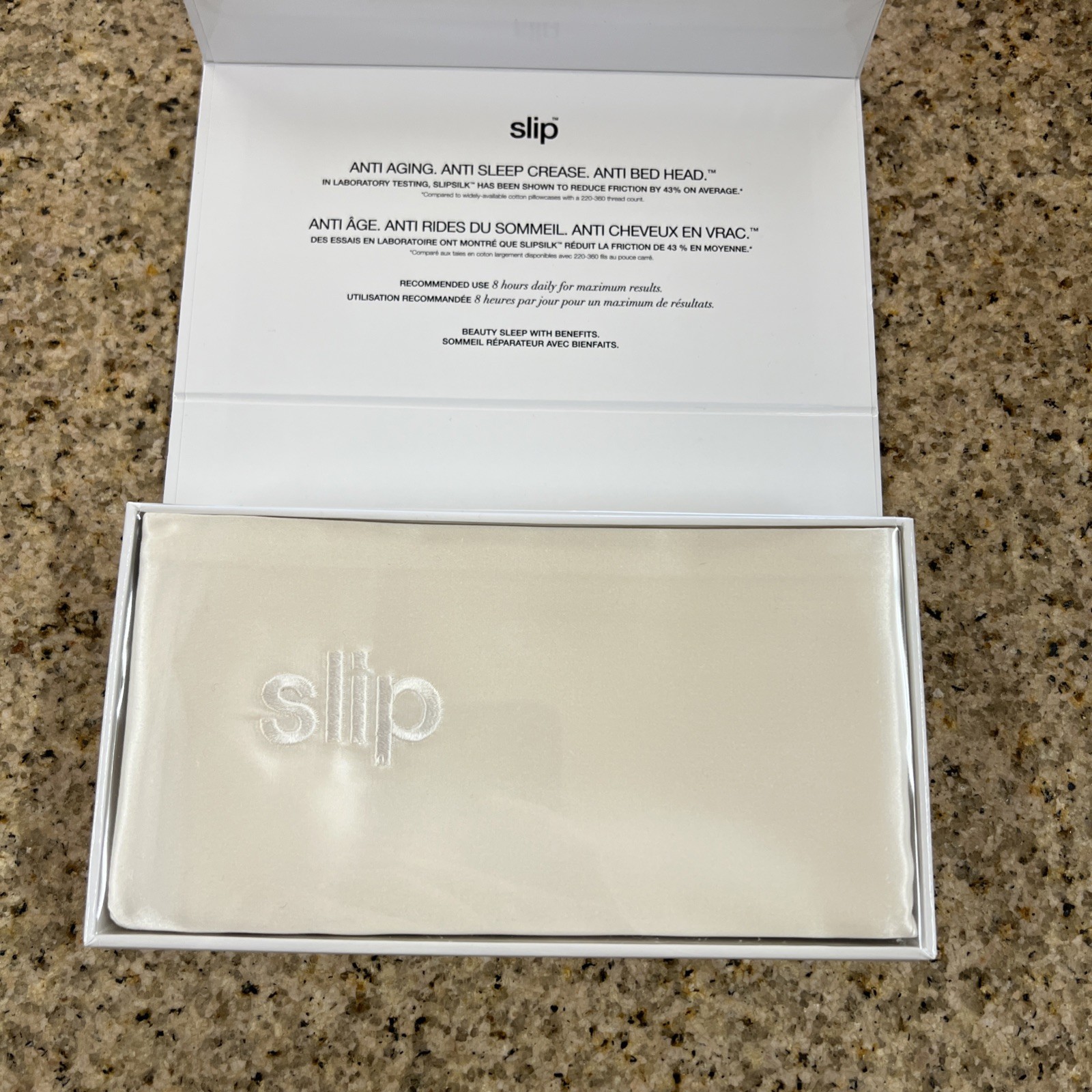 Slip Pure Mulberry Silk Pillowcase - White, Size: King (20" x 36") New Sealed