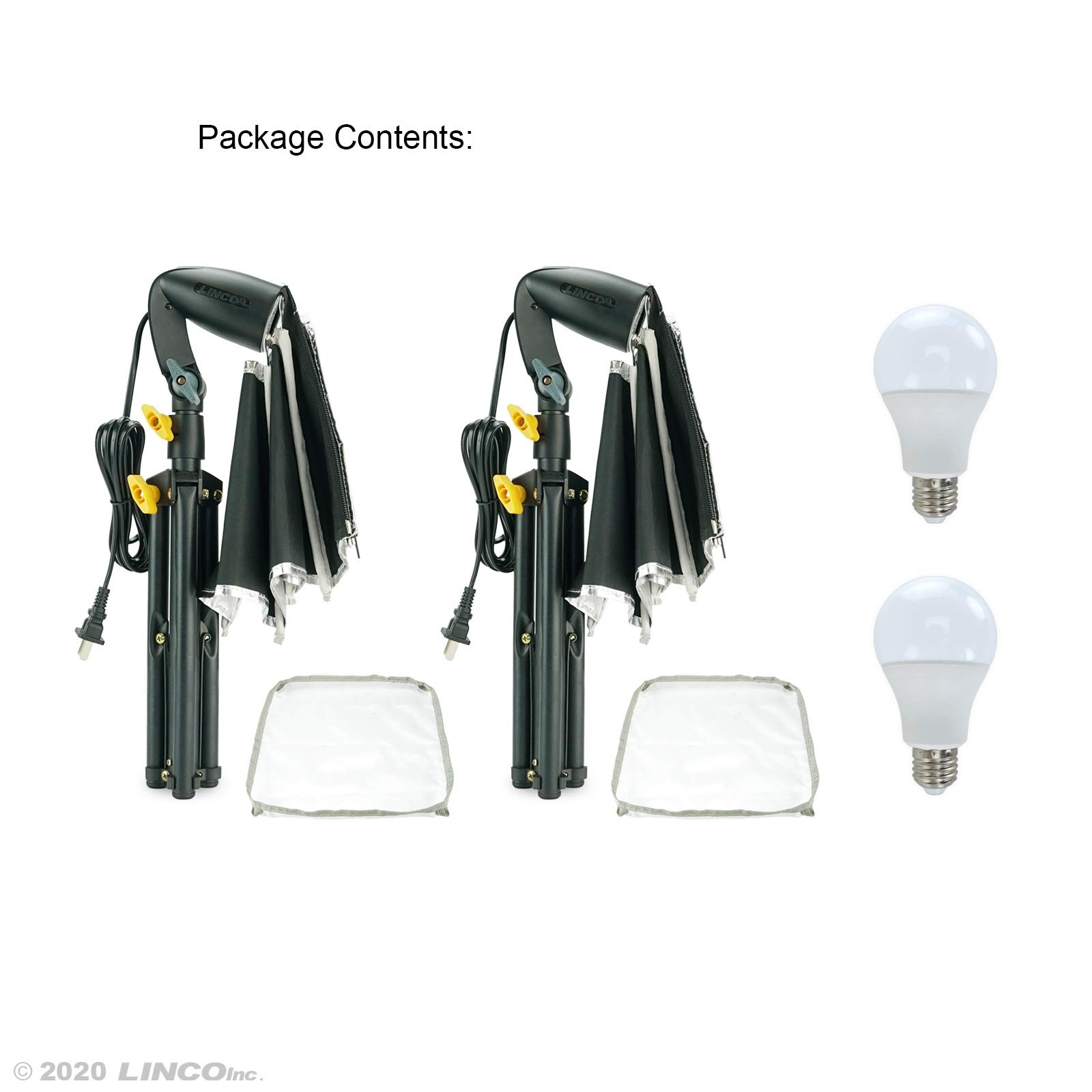 Lincostore Mini Softbox Lighting Kit 8x8inch, Table Top Photography Lighting ...