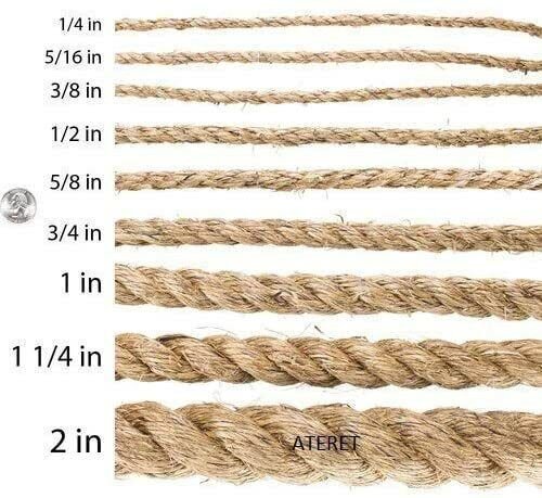 ATERET Twisted ProManila Rope Cordage I UnManila 3 Strand Synthetic Various Size