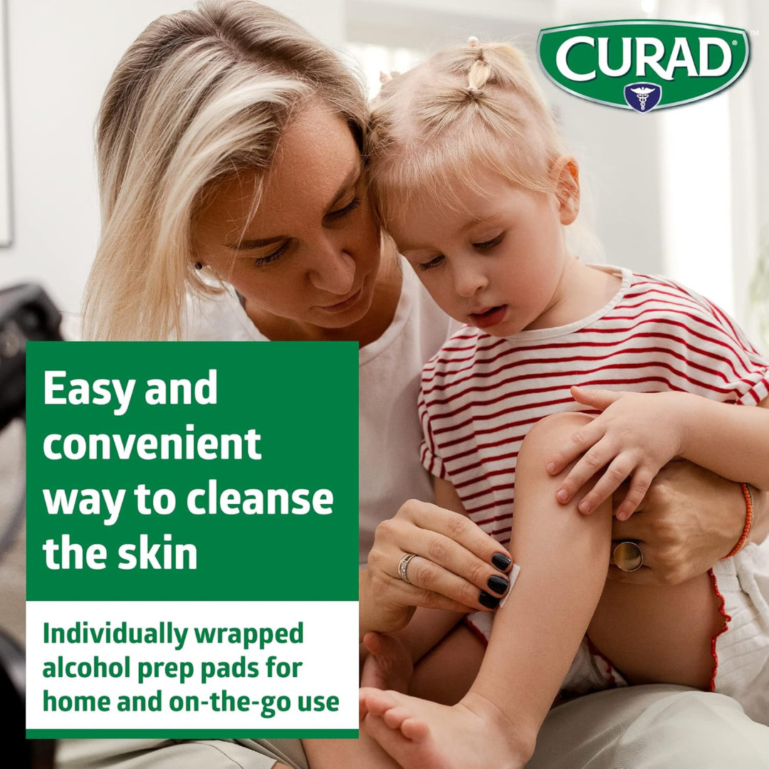 Curad Alcohol Prep Pads Swabs Wipes - 4Box 400 Counts Isopropyl Wipes Thick Pad