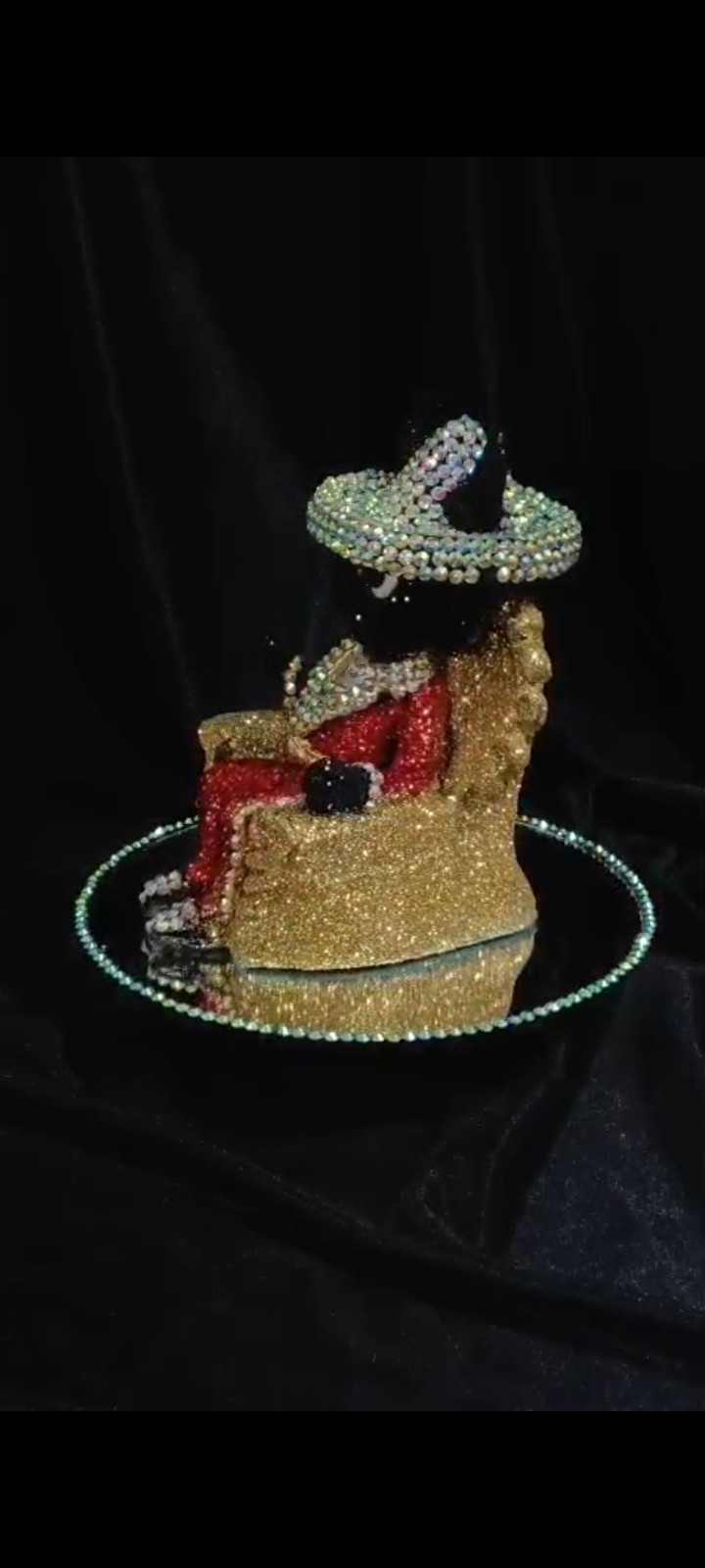 Angelito Negro Handcraft Swarovski Polished Statue Special Edition