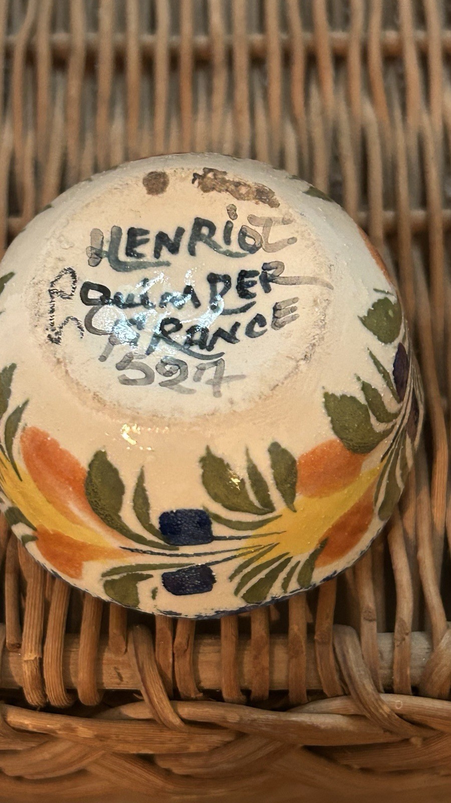 Henriot Quimper Pottery 2” Master Salt Signed