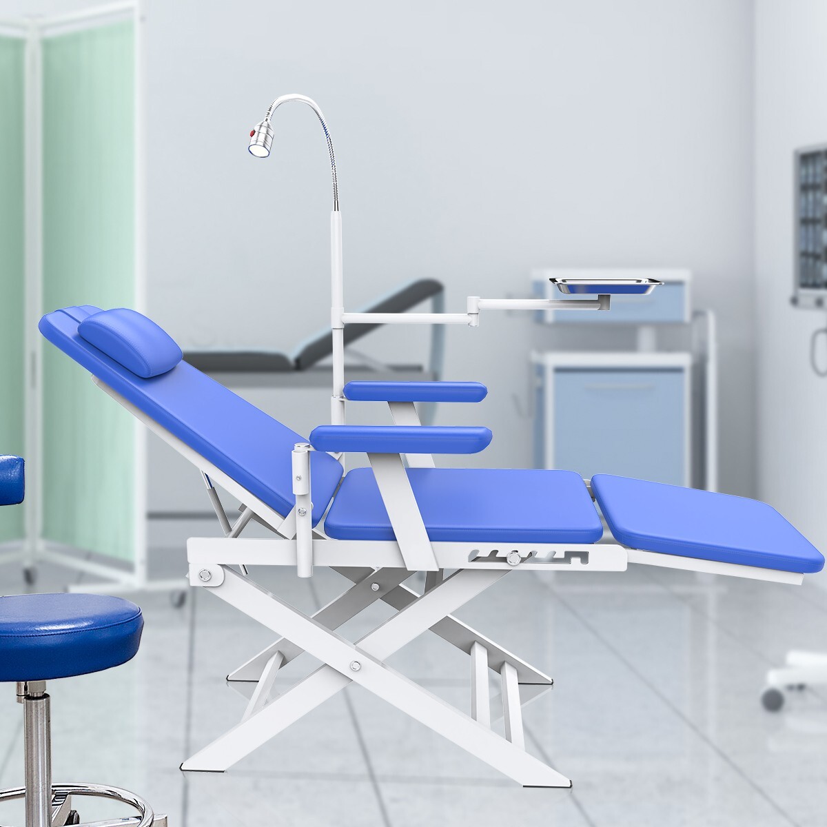 AZDENT Sillon plegable portátil dental con Luz LED/silla de médico móvil USA