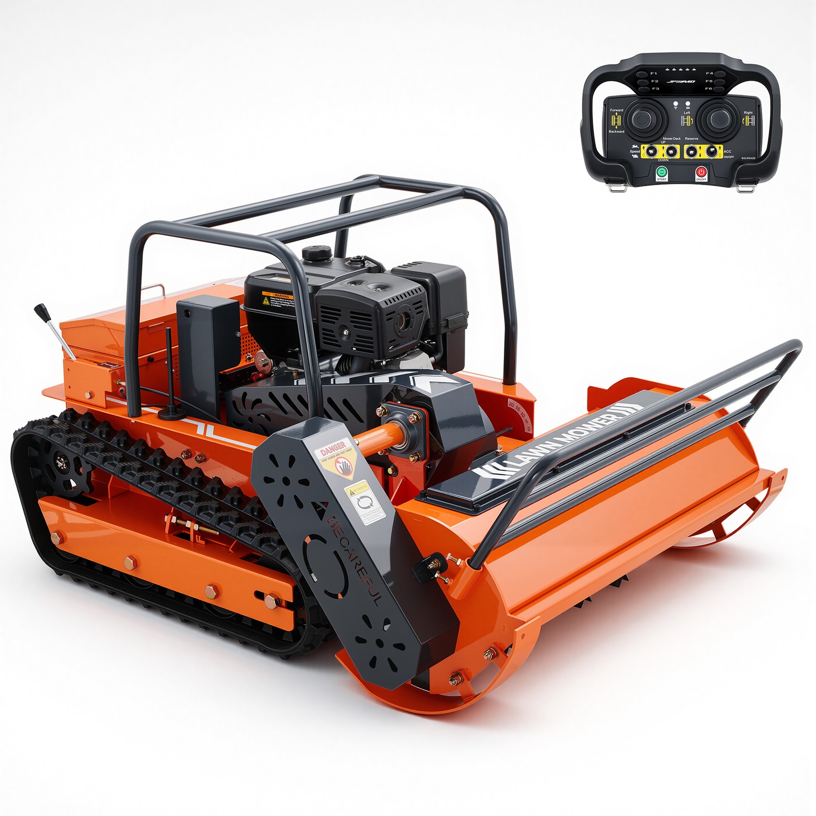 459cc Hybrid Robot Remote Control Lawn Mower 13.6hp Crawler Mower 45° Climbing