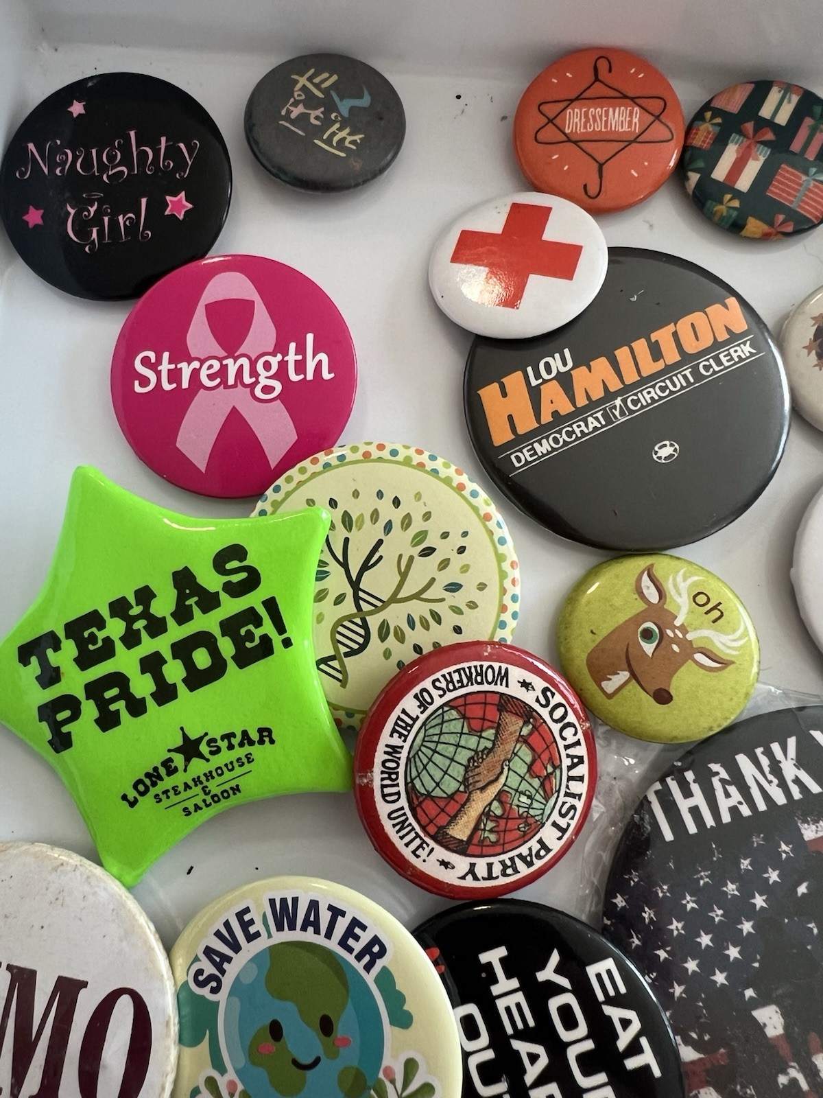 Lot 70+ Vintage Pinback Buttons Political Advertisement Pop Culture Assorted Mix
