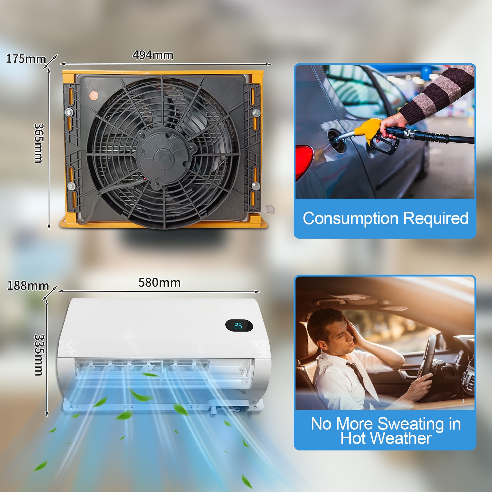 Universal 24V 12000 btu Split Cooling Cab Air Conditioner For Truck RV Caravan