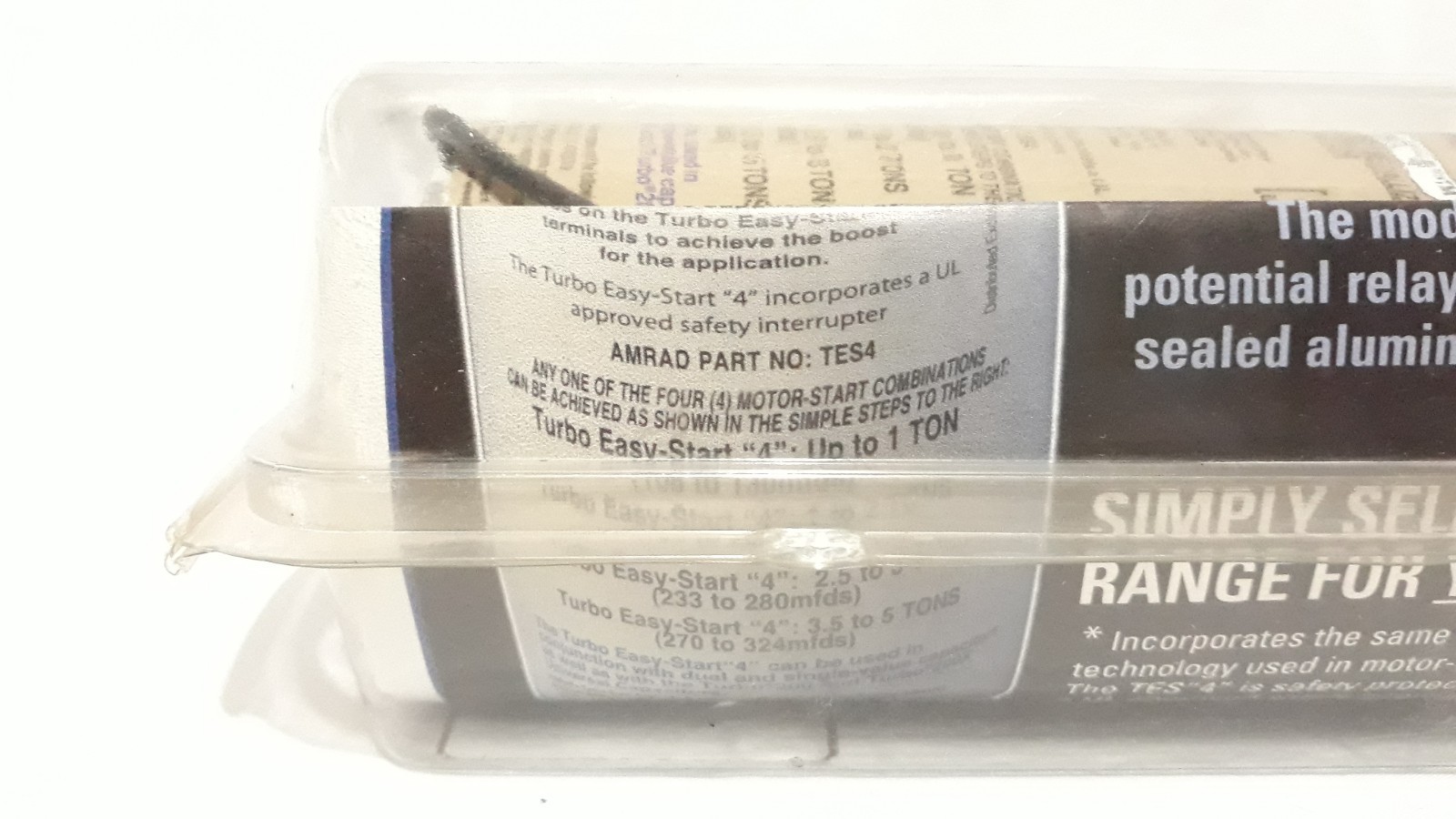 Amrad Turbo Easy-Start "4" Universal Start Capacitor TES4 2 Wire NIB 1-5 Ton