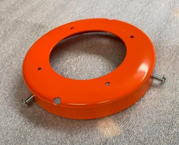 New Made in USA 6 Inch Steel Powder Coated ORANGE Gas Pump Globe Ring Holder
