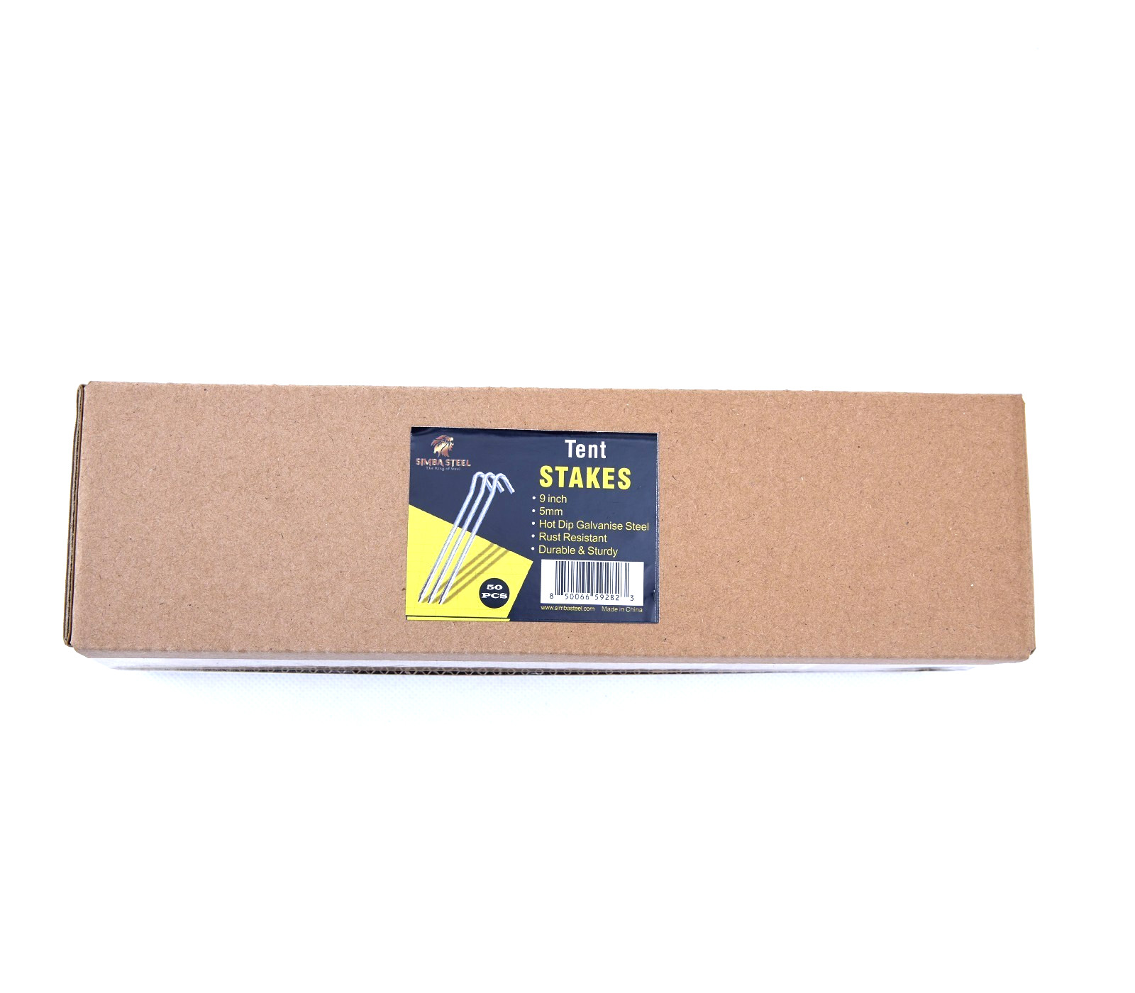 9 inch Tent Stake 4mm / 5mm available in 10-Pack / 25-Pack / 50-Pack / 100-Pack.