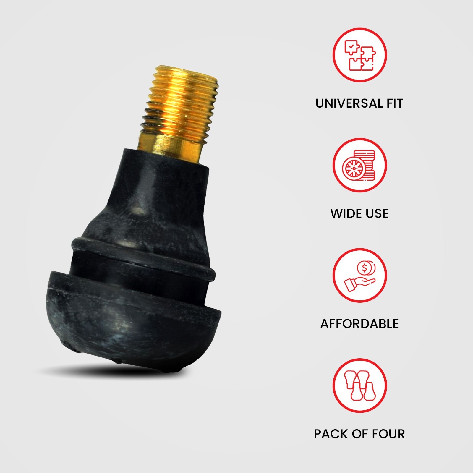 Straight Valve Stem for Tubeless Tires (4) - ATV, Mini Bike, Dirt Bike, Scooter