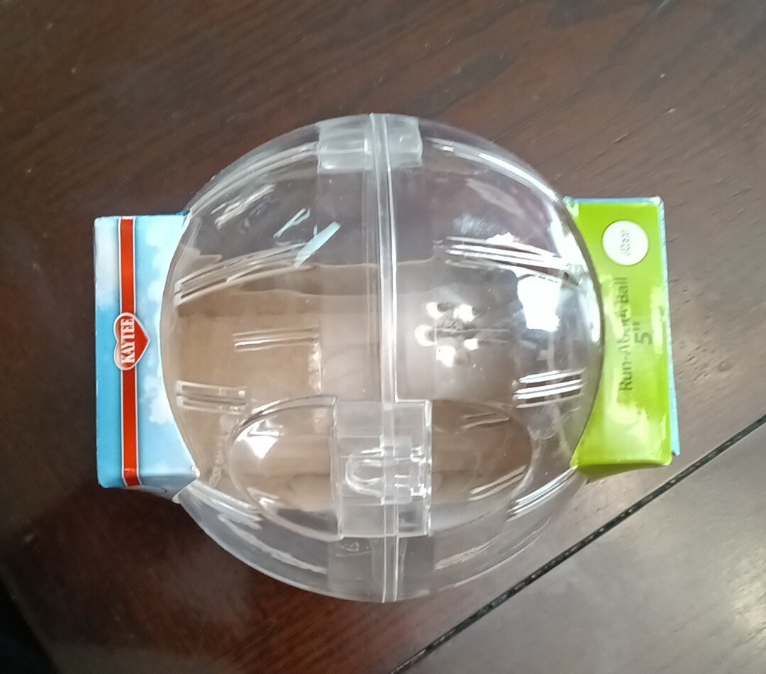 Kaytee Clear Run-About Small Animal Exercise Ball 5" New Fast Shipping