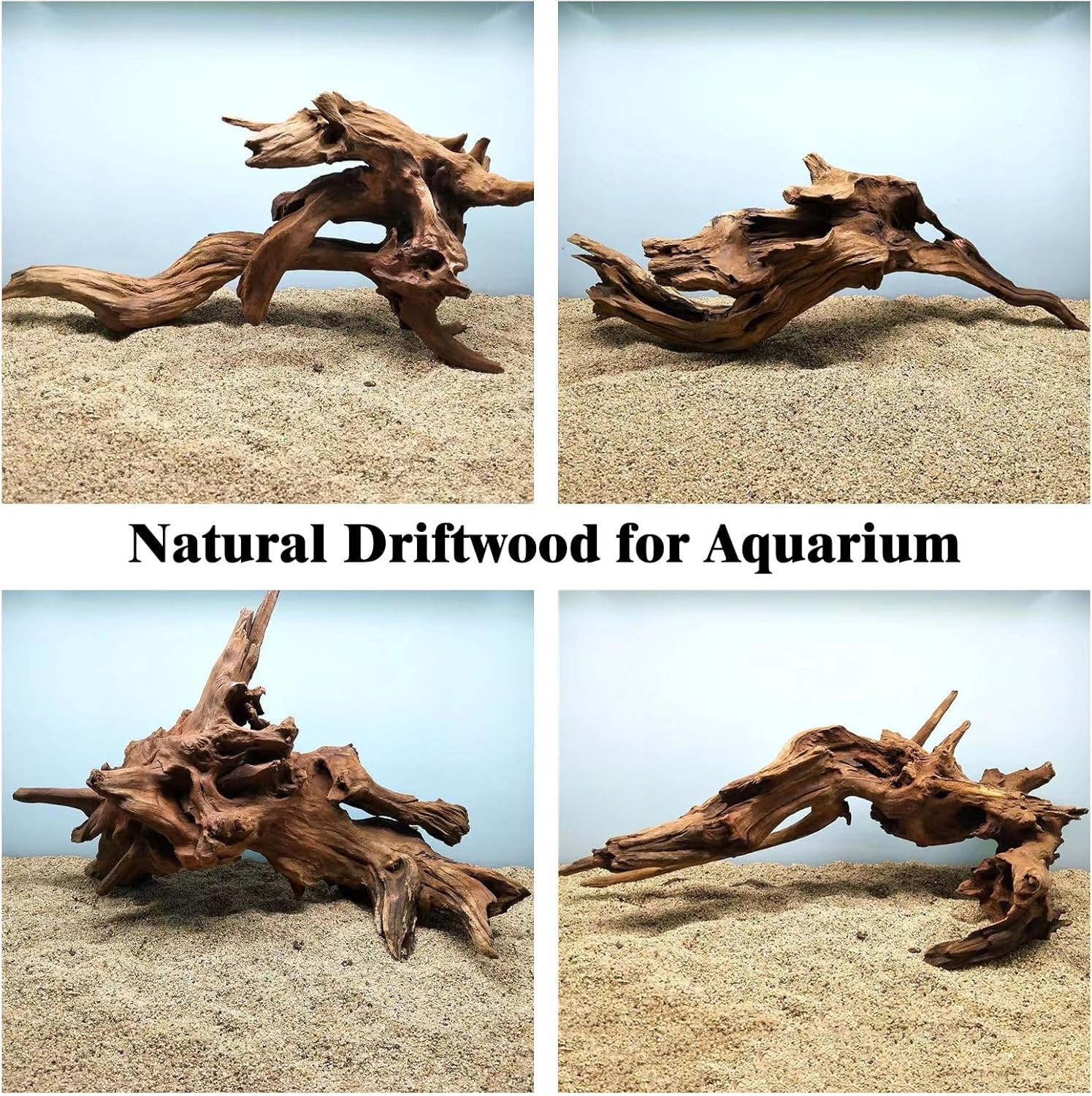 Kathson Natural Driftwood for Aquarium Decor, 3-Piece 9''-15'' Large Driftwood f