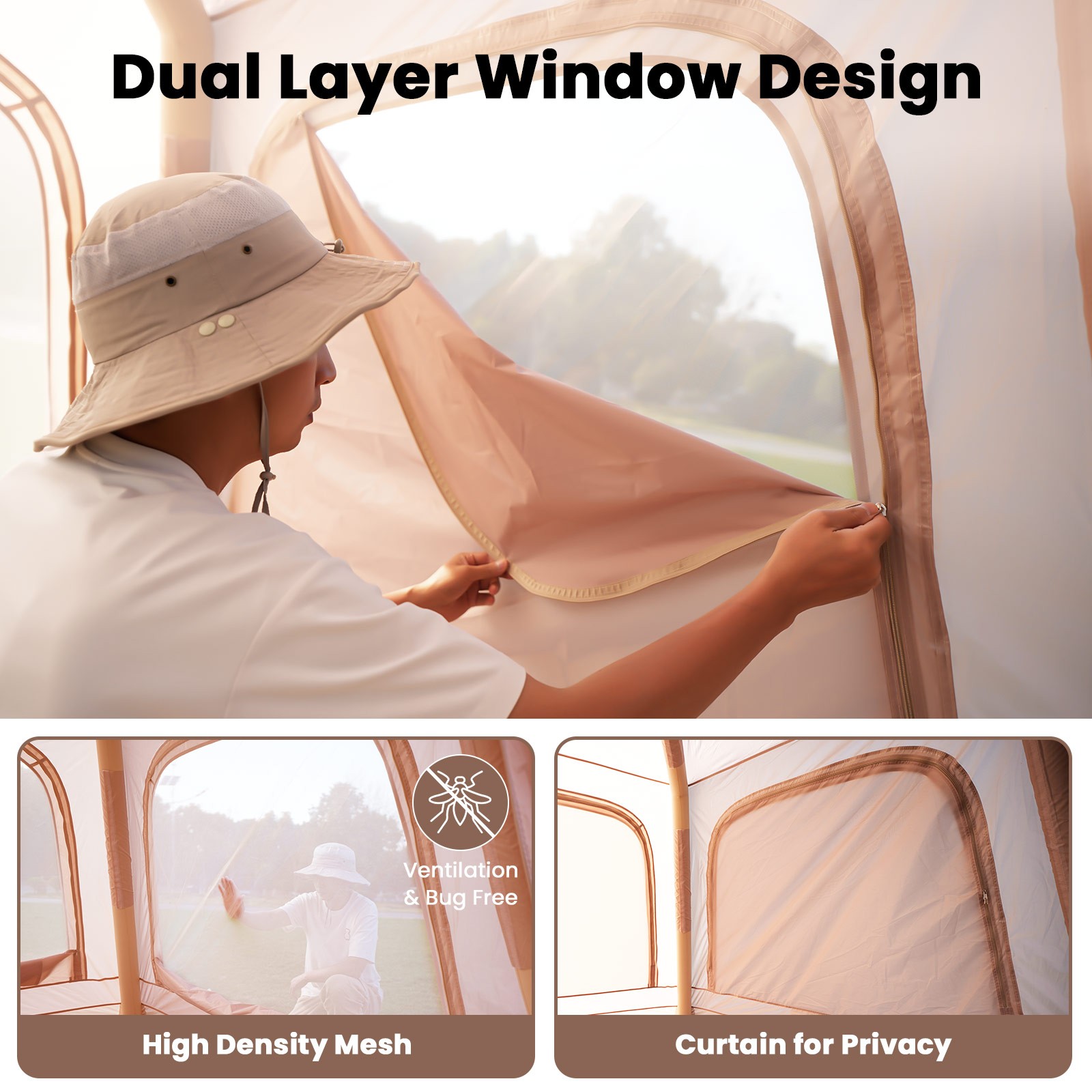 2 Person Inflatable Camping Tent Large Blow Up Tent, New