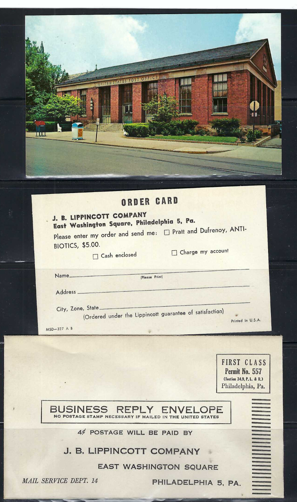 BEAVER FALLS, PA      'POST OFFICE'- POST CARD.- BUSINESS PENNSYLVANIA-  COVER
