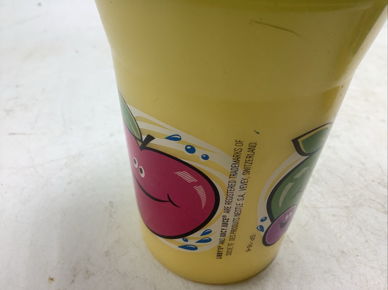 2 Vintage Playtex Juicy Juice Advertisement Plastic Sippy Cup with Valve RARE