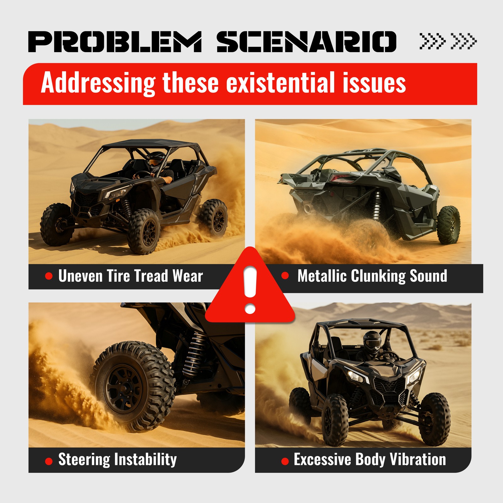 Red Boxed Rear Radius Arms For Can-Am Maverick X3 2017+ 64\" Body Powder Coated