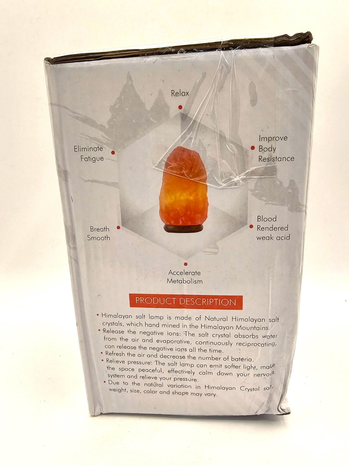 Smagreho Natural Himalayan Salt Lamp 4-6 lbs. average 7 inches. Sealed!